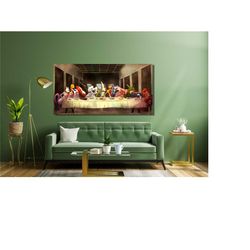 last supper cartoon heroes poster print, last supper cartoon heroes canvas, last supper cartoon heroes wall art, last su