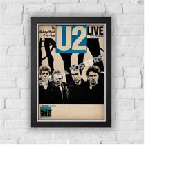 u2 concert print vintage advert vintage style magazine retro print- home deco poster a3 bono