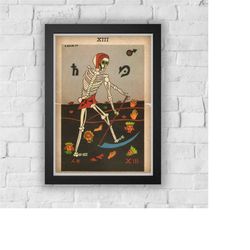 death print vintage advert vintage style magazine retro print- home deco poster a3 tarot tarot card major arcana balbi