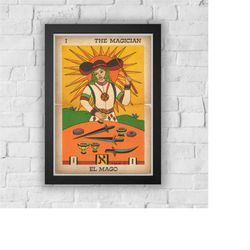 the magician print vintage advert vintage style magazine retro print- home deco poster a3 tarot tarot card major arcana