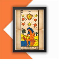 the star print vintage advert vintage style magazine retro print- home deco poster a3 tarot tarot card major arcana