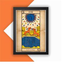 the moon print vintage advert vintage style magazine retro print- home deco poster a3 tarot tarot card major arcana