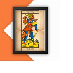 the fool print vintage advert vintage style magazine retro print- home deco poster a3 tarot tarot card major arcana