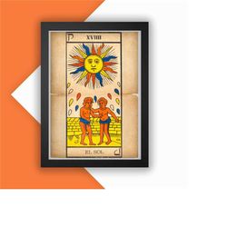 the sun print vintage advert vintage style magazine retro print- home deco poster a3 tarot tarot card major arcana