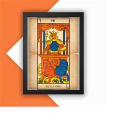 the chariot print vintage advert vintage style magazine retro print- home deco poster a3 tarot tarot card major arcana
