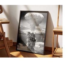 atomic bombing of nagasaki print | oppenheimer movie | black and white vintage photography