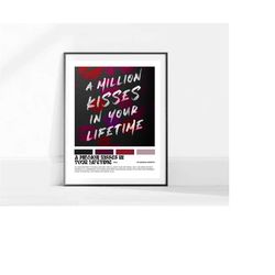 a million kisses in your lifetime| monica murphy| aesthetic book poster|minimalist book poster| tiktok booktok|romance b