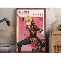 thoma | genshin impact gaming poster | anime poster | gaming print | boyfriend gift | girlfriend gift | gamer gift