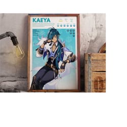 kaeya | genshin impact gaming poster | anime poster | gaming print | boyfriend gift | girlfriend gift | gamer gift