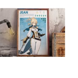 jean | genshin impact gaming poster | anime poster | gaming print | boyfriend gift | girlfriend gift | gamer gift