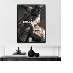 what is a friend | aristotle quote poster | office | bedroom | boyfriend gift