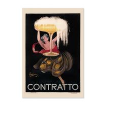 1922 vintage champagne celebration poster - contratto | classic war art print | for gifts and wall art dcor