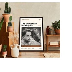 the shawshank redemption poster, frank darabont film, retro movie poster, room decor, printable art, digital art, wall a