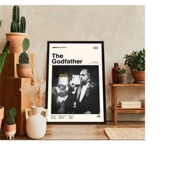 the godfather poster, album film poster, mid century art, minimalist art, retro poster, vintage poster, wall decor, livi