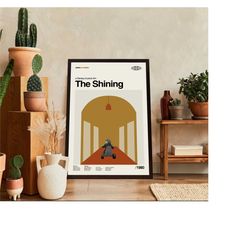 the shining movie, stephen king film, vintage modern, vintage poster, minimalist art, high quality, wall decor, aestheti