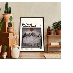 the grand budapest hotel movie, vintage poster, minimalist art, midcentury art, home art, album cover poster, poster pri
