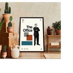 the office poster, ed helms movie, vintage modern, vintage poster, minimalist art, high quality, wall decor, aesthetic p