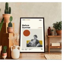 before sunrise - richard linklater - vintage movie poster - retro modern art - minimalist art - midcentury art - vintage