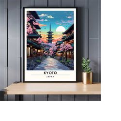 poster kyoto, japan | kyoto travel poster | japan travel poster