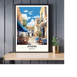 athens print | travel poster athens, greece | plaka