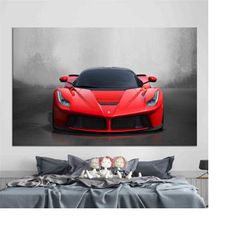 wall art canvas, dream car wall art, canvas home decor, living room wall art, ferrari poster, ferrari lover gift canvas,