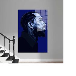 canvas glass art, american singer glass wall art, glass, glass art, nipsey hussle, hip-hop wall art, american rapper gla