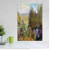 Corner Of The Garden At Montgeron, Claude Monet, Tree Landscape Art, Farmhouse Wall Decor, Large Wall Art, Canvas Art, L
