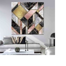 pink marble, pink marble wall art, marble canvas, gold marble, gold print, black marble wall art, marble painting, luxur