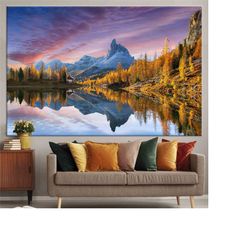 nature wall art, nature scene canvas, mountain view canvas, lake view wall art, nature landscape canvas, nature canvas a