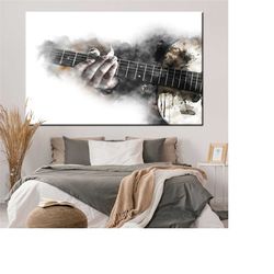 guitar poster, guitar wall art, guitar print, music wall art, music instruments print, guitar abstract wall art, waterco