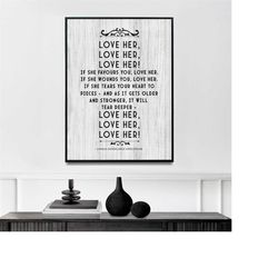love her, love her, love her! | vintage poem print | poster | poetry poster | literature | english | famous poetry