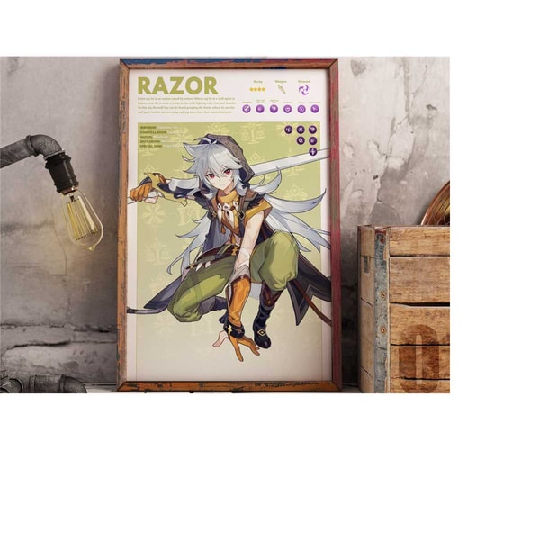 RAZOR | Genshin Impact Gaming Poster | Anime Poster | Gaming | Inspire ...