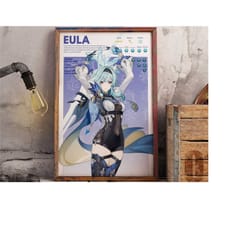 eula | genshin impact gaming poster | anime poster | gaming print | boyfriend gift | girlfriend gift | gamer gift