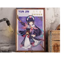 yun-jin | genshin impact gaming poster | anime poster | gaming print | boyfriend gift | girlfriend gift | gamer gift