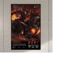 chaos knight dota game anime art print poster | aesthetic game room decor wall art | gamer boys girls birthday housewarm