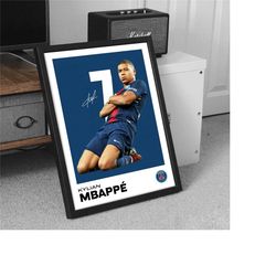 kylian mbapp poster - perfect for fans! - paris saint germain, 11x14 minimal mbapp print for room & office wall art, dig