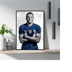 kylian mbappe canvas - kylian mbappe painting - kylian mbappe decoration - football painting - portrait of mbappe