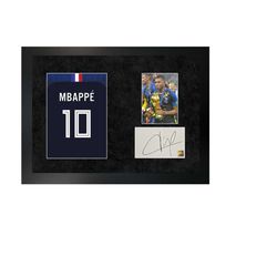 kylian mbapp | a3 hand-signed photo & poster frame w/ coa