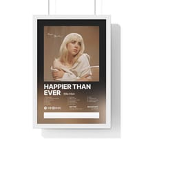 happier than ever billie eilish album print satin