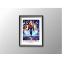 the marvels movie art print for vintage home