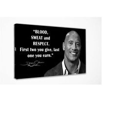 the rock, dwayne johnson quotes framed wall art