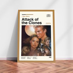 attack of the clones action film poster, attack of the clones movie, george lucas film, classic poster, retro posters, m