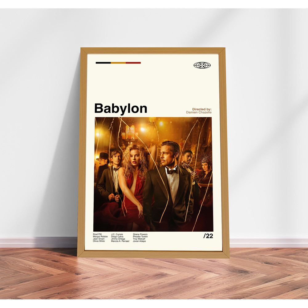 Babylon Comedy Film Poster, Babylon Movie, Brad Pitt Film, Classic Movie Poster, Retro Movie posters, Minimal Art, Modern Vintage 1.jpg