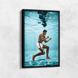 muhammad ali underwater poster boxing hand made posters canvas print wall art home decor 5
