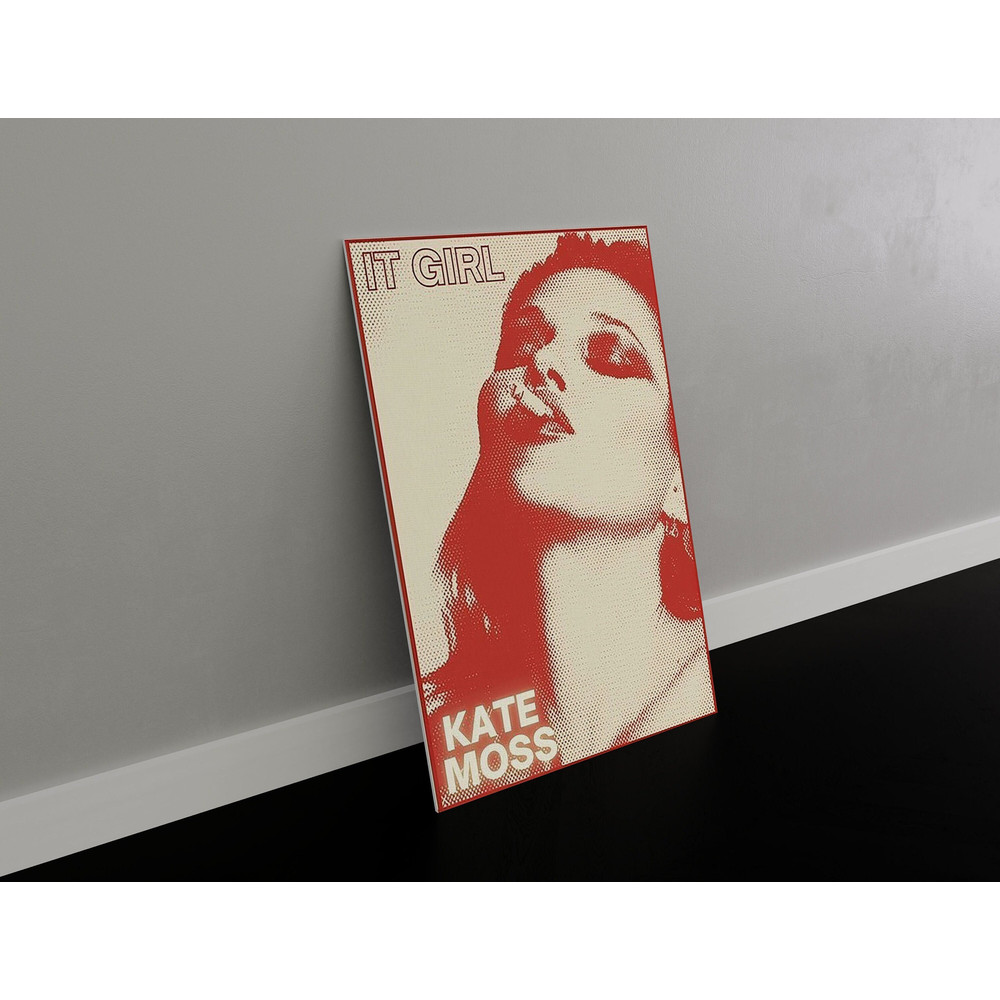 Aesthetics vintage poster Kate Moss wall decoration IT GIRL Poster Vintage look for bedroom and living room retro wall art 80s style.jpg