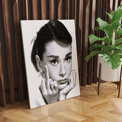 audrey hepburn's middle finger audrey hepburn canvas painting, audrey hepburn poster, banksy wall art, street art, moder