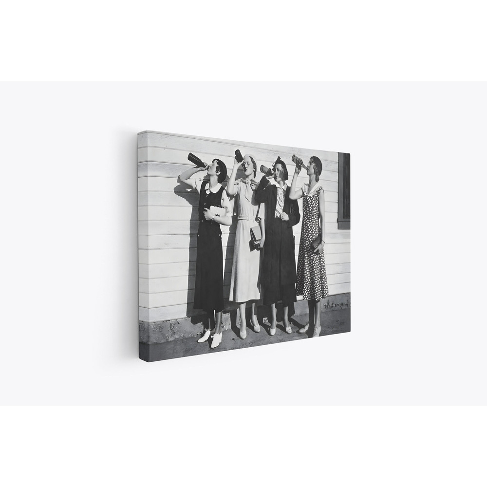 Beer Drinkers Poster Print, Feminist Poster, Monochrome, Alcohol Wall Art, Bar Cart Painting, Girl's Room Decor, Wall Decor.jpg