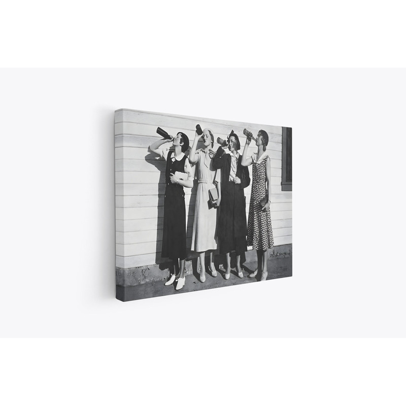 Beer Drinkers Poster Print, Feminist Poster, Monochrome, Alcohol Wall Art, Bar Cart Painting, Girl's Room Decor, Wall Decor.jpg