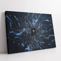 computer science wall decor, electronic wall art, extra large canvas, chip wall print, hardware&technology wall art, pro