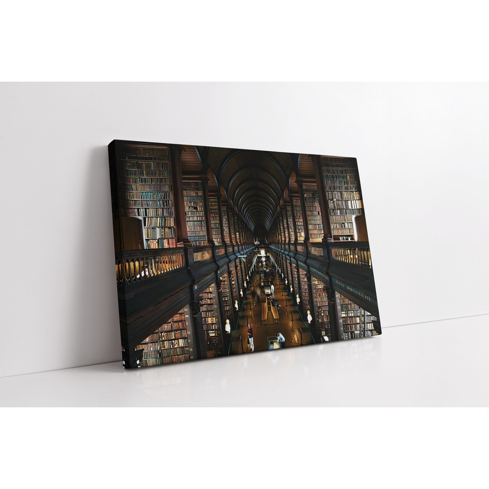 Library Wall Art Print,  On Framed Canvas, Books Photo Poster, Framed Art, Framed and Stretched on Canvas, Textured Art, Gift For Him.jpg